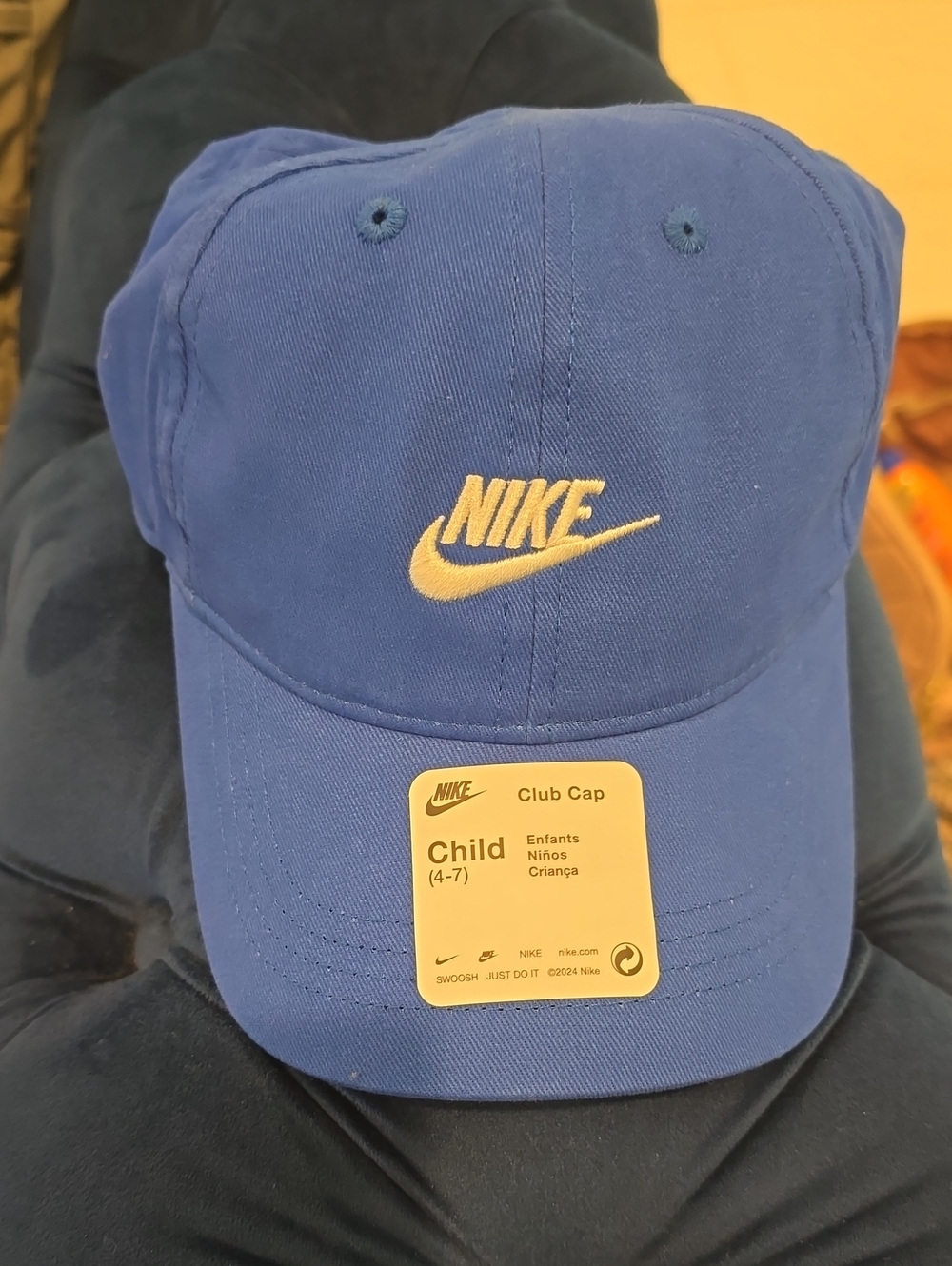 New- Nike Royal Blue Child Baseball Cap with WhiteSwoosh